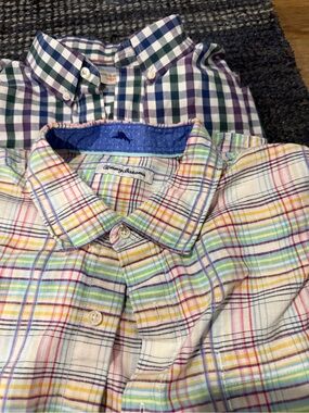 Tommy Bahama Multicolor Plaid Button-Down Shirt with Pastel Checks lot bundle xl